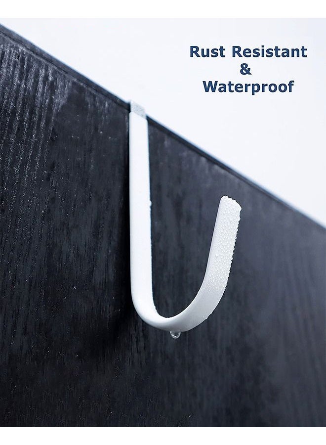 6 Packs over the Door Hooks, Single Hooks Hanger Metal for Hanging Towel, Coats, Clothes, Hats, Bags, Over the Door Hangers with Soft Rubber Surface Prevents Scratches (White) - Image 5
